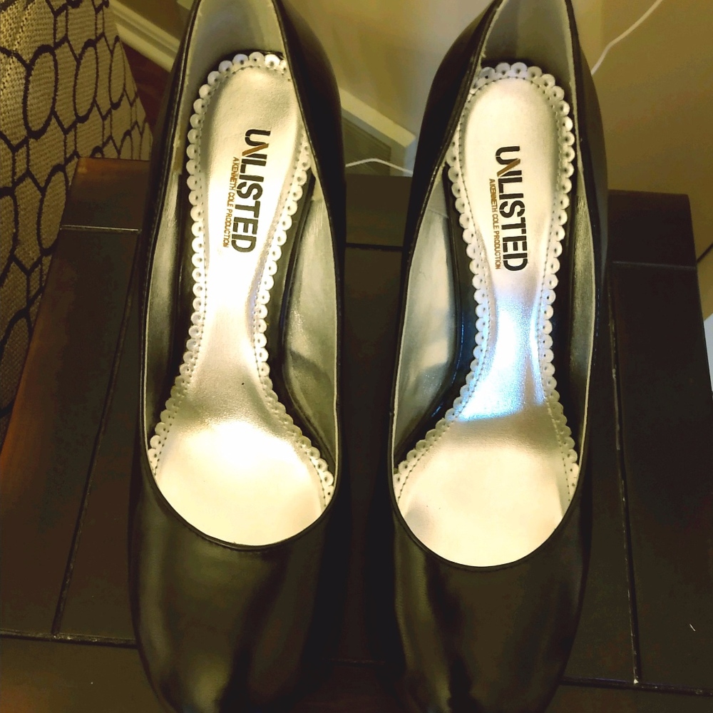 Black Leather Heel